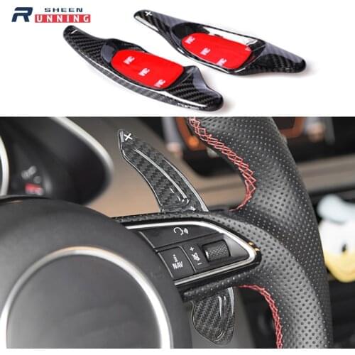 Carbon Fiber Wheel Shifter Paddle Shift Extension For Audi A3 A4L A5 A6L A7 A8 TT TTS SQ5 RS3 Q3 Q5 Q7 S5 S6 Car Shift paddles