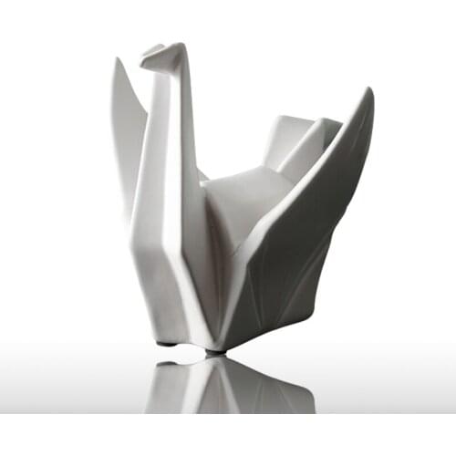 Northern Europe Simple and colorful creative Decoration Home Decorative Ceramic Paper Crane Crafts Decoration Birthday Gift