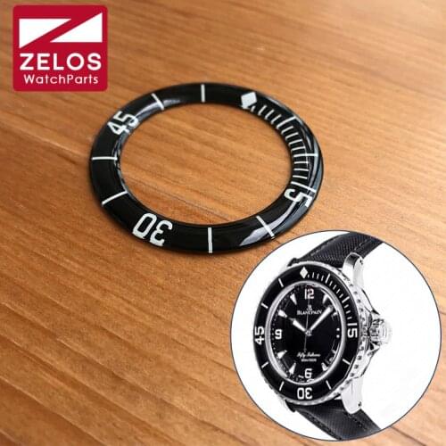 Luminous glass bezel for Blancpain Fifty Fathoms 45mm automatic mens watch