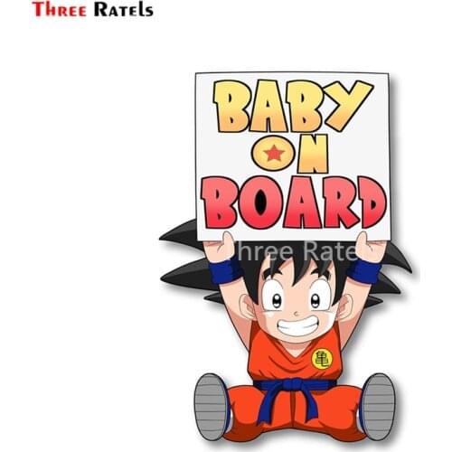 Three Ratels A621 Super Cute Goku Anime Baby on Board Vinyl Bumper Sticker Cars Wardrobe Truck Vehicle Window