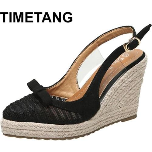 TIMETANG Fashion High Heels Sandals Women Summer Shoes Brand Ladies Wedges Sandals Elegant Ladies High Heels 10cm