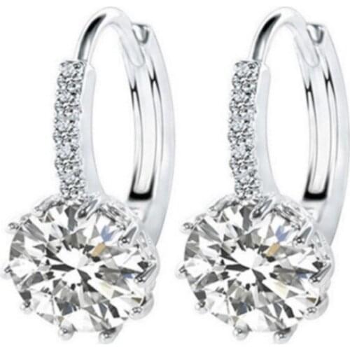 11.11 Hot Sea Is Blue Luxury Ear Drop Dangle Earrings For Women Round With Cubic Zircon Charm Flower Earrings Women Jewelry Gift