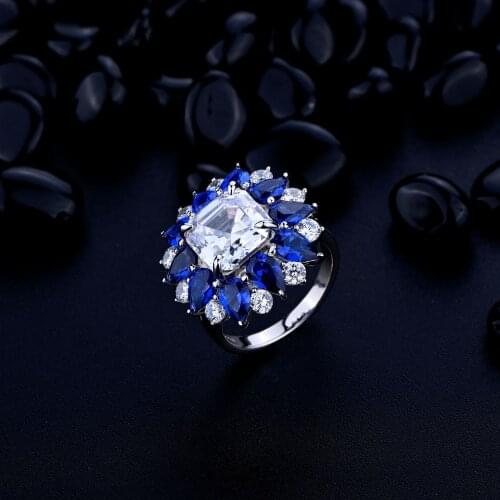 Elegant 925 Sterling Silver 10*10 MM Asscher Cut Created Moissanite Pear Sapphire Gemstone Engagement Ladies Ring Fine Jewelry