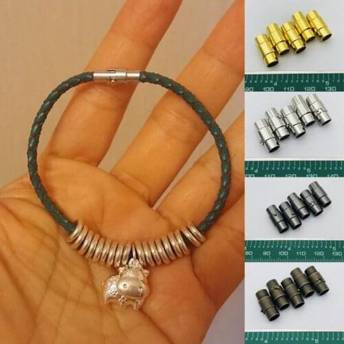 10pcs/lot Jewelry Making Magnetic Connectors Claps Clasps Hooks Copper Magnet Buckle Cylinder For Bracelet Necklace