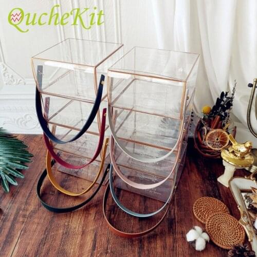 10pcs Transparent Portable Gift Box Christmas Wedding Party Favors Candy Chocolate Mooncake Packaging Bag Valentine Flower Boxes