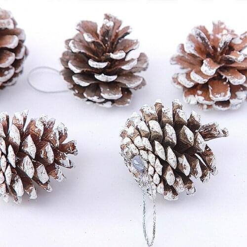 18pcs/set Christmas Tree Ornament Hanging Balls Pine Nuts Handmade Artificial Plant For Wedding Home Decoration Xmas Pinecone