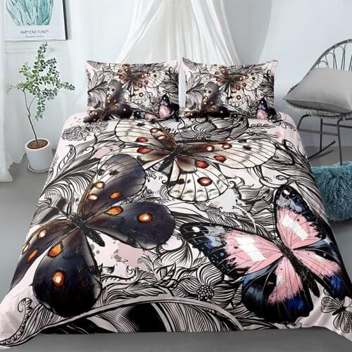 2/3pcs Bed Sets Butterfly Bedding Set Duvet Cover Bohemian Bedspreads Bedclothes