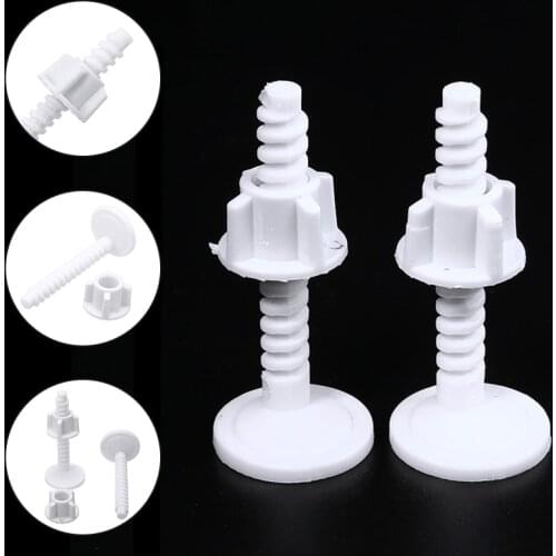 2pcs Toilet Seat Hinge Bolts Screws Toilet Seat Accessories Plastic Replacement Screws Fixing Fitting Kit