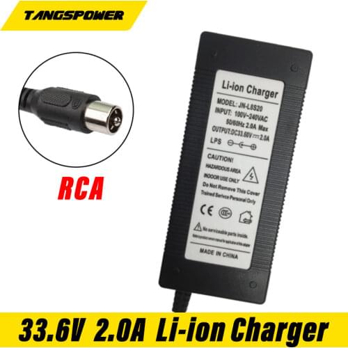 33.6V 2A Bicycle Lithium Battery Electric Charger10MM Diameter RCA ConnectorHigh Quality Charger