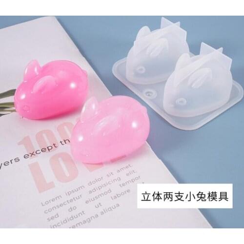 3D 2 Rabbit Pendant Silicone Mold Epoxy Resin Mold Jewelry Making DIY Tools