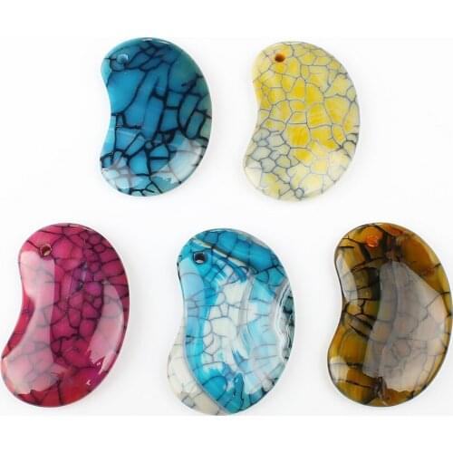 5pcs / bag natural stone 35 * 58 * 10mm moon-shaped colored pendant star jewelry making DIY necklace earrings accessories