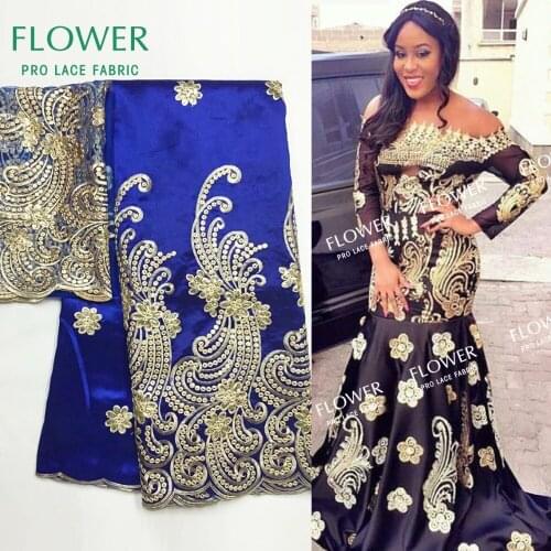 African Nigerina George Fabric With 2 Yards Net Lace 2020 New Style George Silk Lace Wedding Evening Dress Embroidery Material