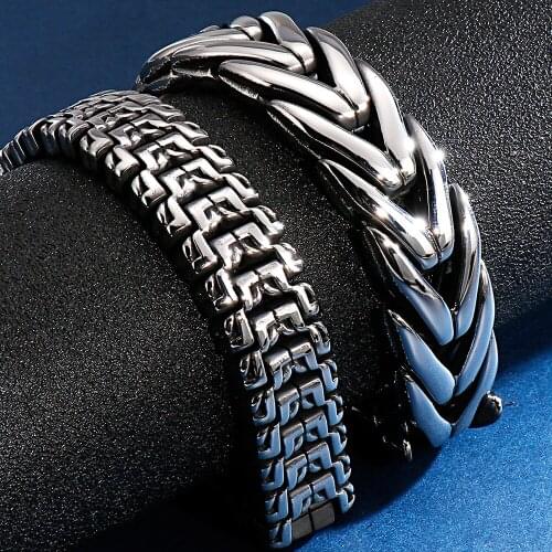 316L Stainless Steel Bracelet For Men Vintage 16MM Chain Mens Bracelets 2020 Friendship Male Jewelry Accessories Dropshipping