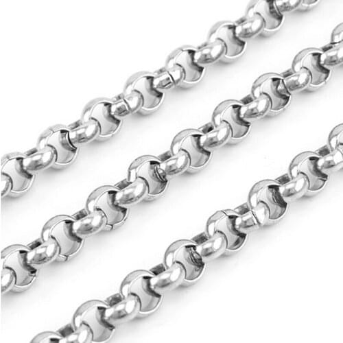 Simsimi Diy jewelry 10mm 0.35" thick big Rolo chain necklace bracelet punk style stainless steel sell 1 meter wholesale chain