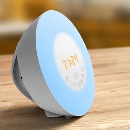 Wake Up Light Alarm Clock Sunrise Simulation Dusk Fading Night Light with Nature Sounds, FM Radio, Touch Control and USB Charger