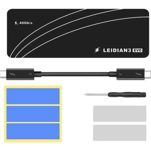 SSD Case Thunderbolt 3 M.2 NVME Enclosure SSD Box NVME to TYPE-C Aluminium USB 3.1 40Gbps M.2 PCIE SSD Case 2280 M2 LEIDIAN3 Box