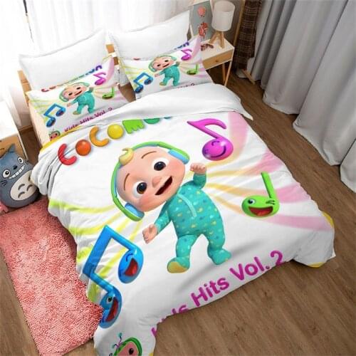 Baby Song CoCoMelon JJ 3D Printed Bedding Set Duvet Cover KING Queen Full Twin Size for Kids Boy Girls Bedroom Decor