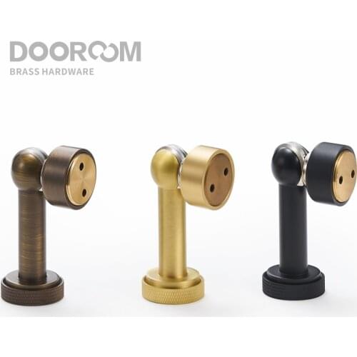 Dooroom Brass Door Stops Heavy Duty Knurling Door Holder Magnetic Door Stopper Catch