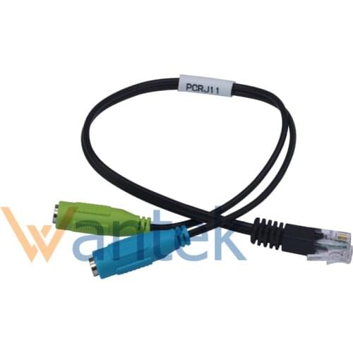 Wantek PC Dual 3.5mm Headset to RJ9/RJ10/RJ22 Phone Adapter (PC35-RJ9A)