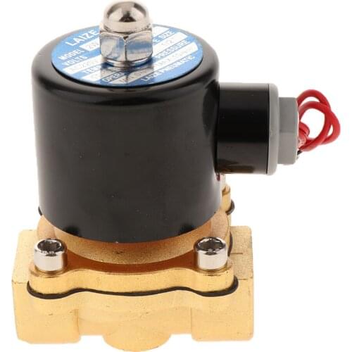 1/2 Inch Brass Electric Solenoid Valve 220V AC Normally Closed N/C, Direct Acting, for Air Water Oil