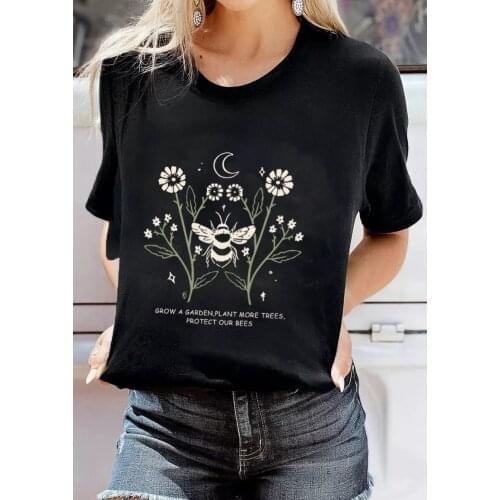 GROW A GARDEN PLANT MORE TREES PROTECT OUR BEES T-shirts Bee kind trendy Shirts Women fashion casual 90s aesthetic art Top