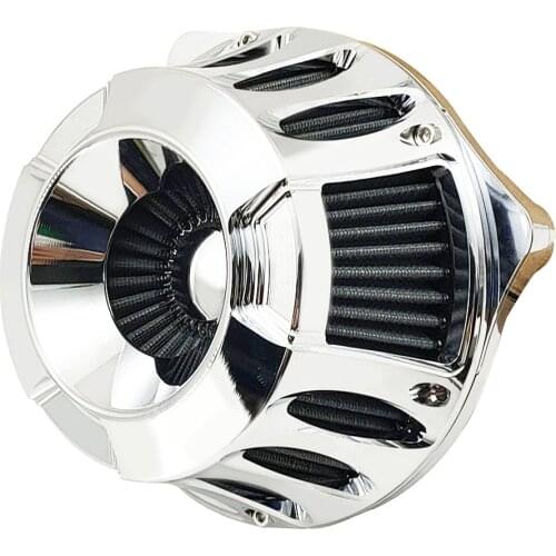 Deep Chrome Air Cleaner Filter Cut Inverted for Harley XL Sportster 883 1200 Softail Dyna Touring Big Twin Cam FLT FLST FXDLS M8