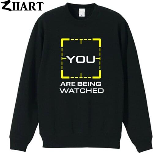 Person of Interest you are being watched yellow box irrelevant couple clothes girls woman cotton autumn winter fleece Sweatshirt