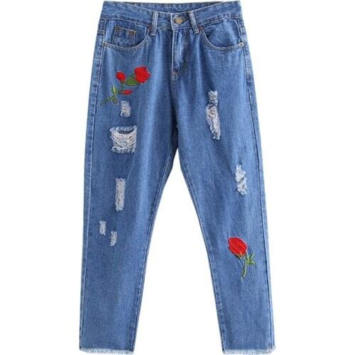 Jeschey Women's Jeans With Embroidery