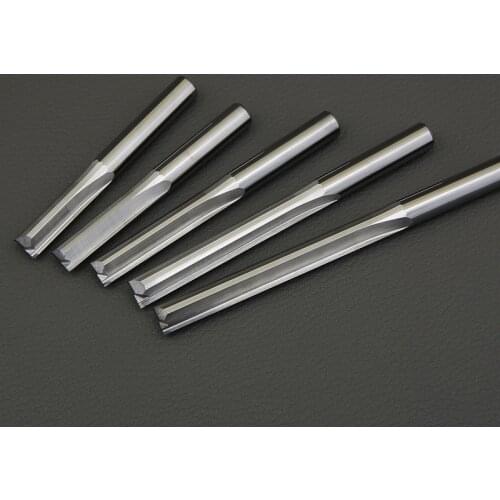 10pcs Milling Cutter 3.175mm/4mm Shank Two Flutes Straight Router Slot Bits Wood CNC Straight Engraving Cutters End Mill Tool