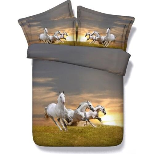 Modal Cotton 4pcs 3D Animal Unicorn Horse Bedding set Twin/Queen/King/Super King Size Pegasus Home Textile Bed Duvet Cover Sets