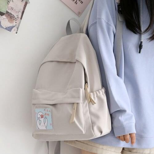 2021 Fashion Women Backpack High Quality Solid Color Female Waterproof Nylon School Bag for Teenager Girls Travel Shoulder Bags