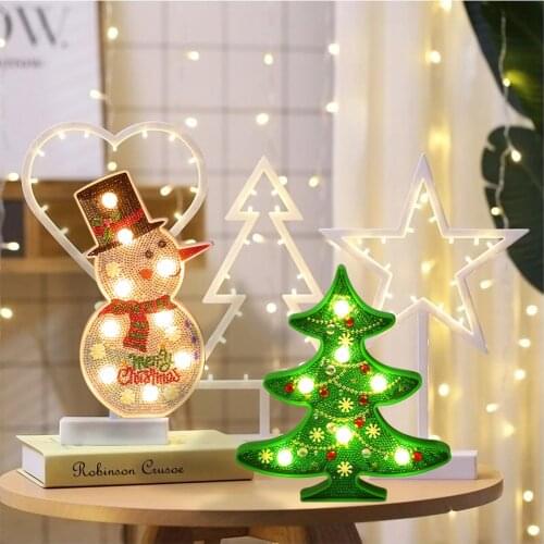 DIY Diamond Painting kit with LED Night Light Full Drill Crystal Rhinestone Dot Digital Drawing Bedroom Bedside Lamp Arts Craft