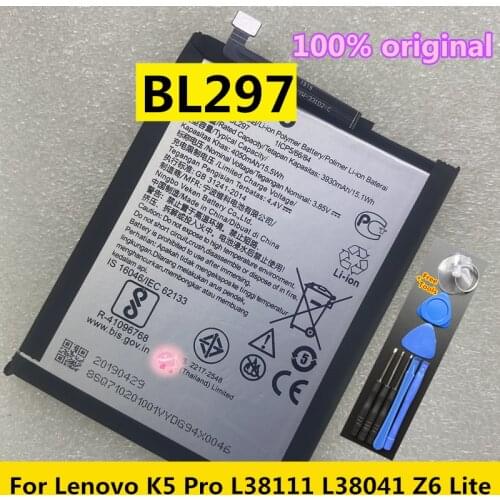 New High Quality BL297 4050mAh Batteries For Lenovo K5 Pro L38111 L38041 Z6 Youth Edition Z6 Lite L38111 6.3inch Phone Battery