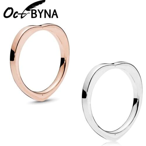 Octbyna Classic Heart-shaped Brand Ring For Women Wedding Engagement Gold/Rose Gold Fingertip Ring Jewelry Dropshipping