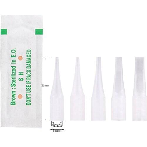 Disposable Tattoo Caps Needle Nozzle For Tattoo Machine Giant Sun 9740 8650 Permanent Makeup Microbalding Tips Eyebrow Supplies