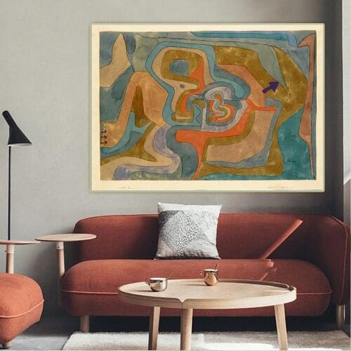 Paul Klee《Flying Away》Abstract Canvas Art Oil Painting Artwork Poster Picture Wall Hanging Decor Home Living Room Decoration
