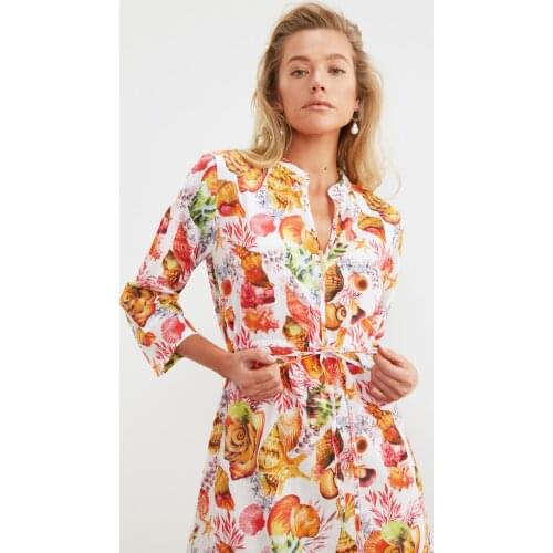 Trendyol Color Sea Shell Pattern Beach Dress TBESS21EL2770