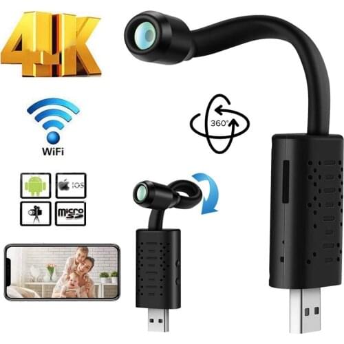 DIY Portable Wifi Mini Camcorder P2P IP/AP Remote Control USB Micro Cam Surveillance Camera 4K 1080P Support Motion Detection tf