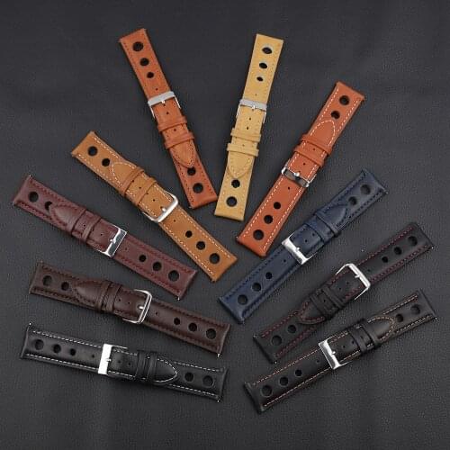 High Quality Genuine Leather Watch Band Straps 18mm 20mm 22mm 24mm Black Brown Coffee Watchbands for Men Watch Accessories
