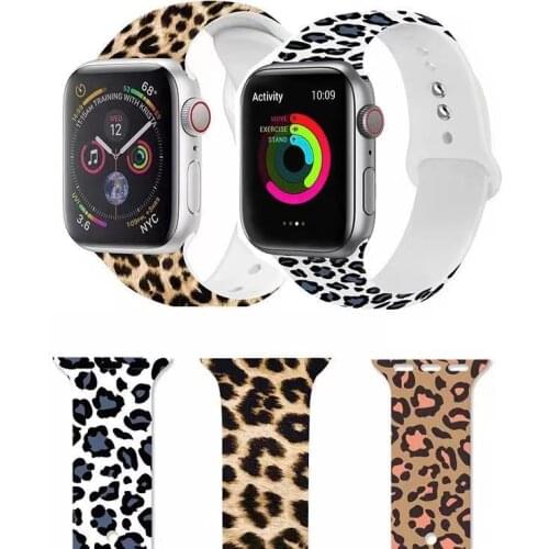 Classic Leopard Print Silicone Strap For Apple Watch 38 40 42 44mm For iWatch 4 Series 1 2 3 4 5 Wristband accessories