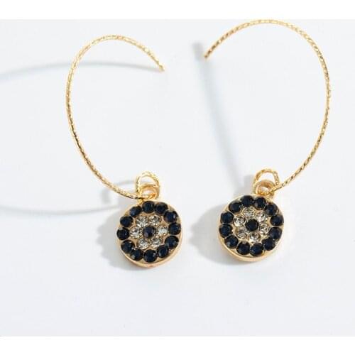 Vintage Eye Shape Earrings For Women Fashion Personality Rhinestone Earrings Oorbellen Femme Trendy Ear Jewelry Creative Design
