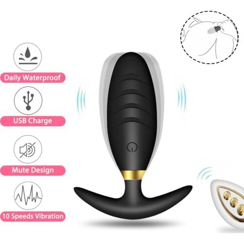 Wearable Silicone Anal Butt Plug Vibrator Sex Toys for Women Men Adult Gay Wireless Remote Control Anal Prostate Massager