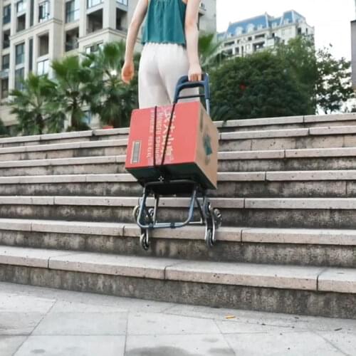 Go Upstair Foldable Shopping Cart Steel 3-Wheel Luggage Climbing Trolley Heavy Bearing Portable Waterproof Bag Women