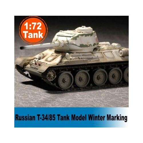 Assembled Tank Model 1:72 Scale Static Tank Model Russian T-34/85 Winter Marking Colored Model Collectible Tank 36271