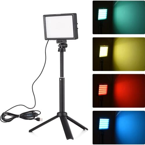 15W LED Video Light Set Desktop Photography Fill Light Bi-Color Temperature Adjustable Brightness CRI95 USB Power Supply