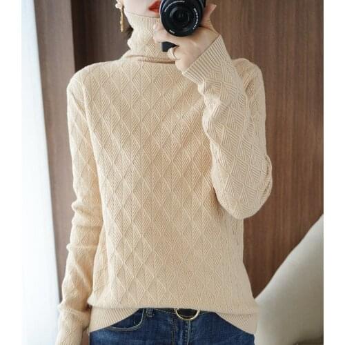 Thickened Autumn Winter Turtleneck Sweater Women 2021 New Pile Pile Collar Oversized Inner Long Sleeved Knitted Bottoming Tops