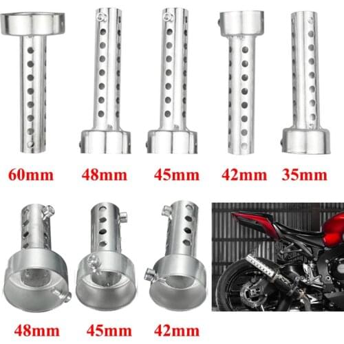 35mm/42mm/45mm/48mm/60mm Universal Motorcycle Can DB Killer Muffler Silencer Noise Sound Eliminator Exhaust Adjustable Silver