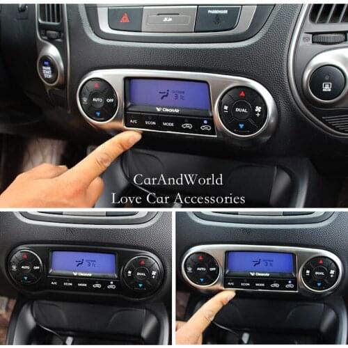 For Hyundai IX35 2010 to 2015 Center Middle Console Control Cover Interior Air Conditioning Switch Button Panel Trim Accessories