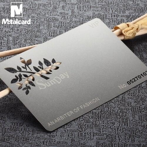 High-end stainless steel business card metal card custom hollow metal business card business card