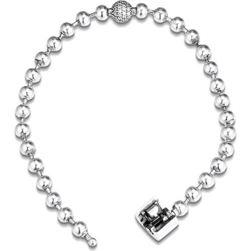 100% 925 Sterling Silver Jewelry Beads & Pave Bracelets For Women Wholesales Free Shipping